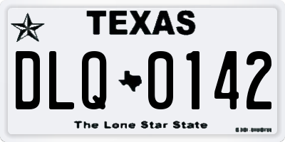 TX license plate DLQ0142