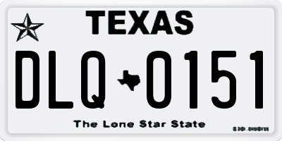TX license plate DLQ0151