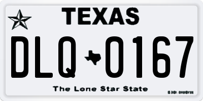 TX license plate DLQ0167