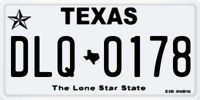 TX license plate DLQ0178