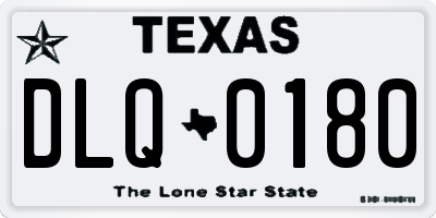 TX license plate DLQ0180