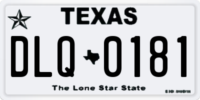 TX license plate DLQ0181