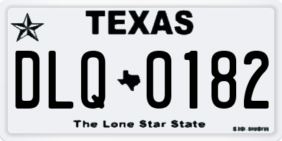 TX license plate DLQ0182