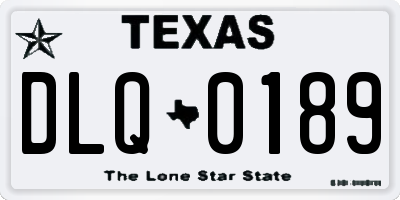 TX license plate DLQ0189