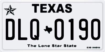 TX license plate DLQ0190