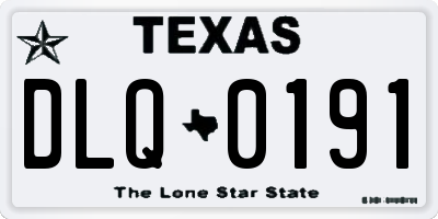 TX license plate DLQ0191