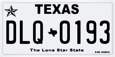 TX license plate DLQ0193