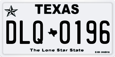 TX license plate DLQ0196