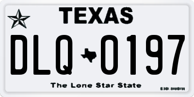 TX license plate DLQ0197