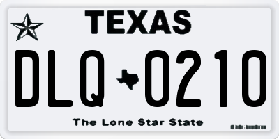 TX license plate DLQ0210