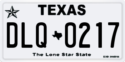 TX license plate DLQ0217