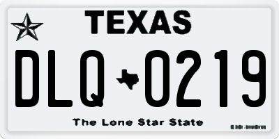 TX license plate DLQ0219