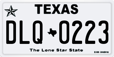 TX license plate DLQ0223