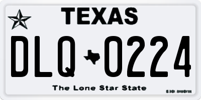 TX license plate DLQ0224