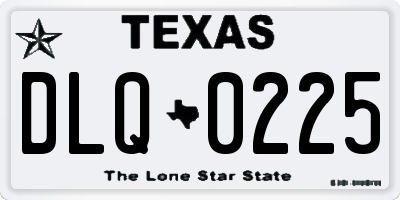 TX license plate DLQ0225
