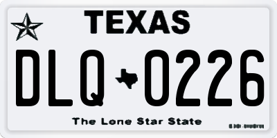 TX license plate DLQ0226