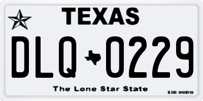 TX license plate DLQ0229