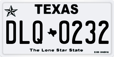 TX license plate DLQ0232