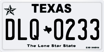 TX license plate DLQ0233