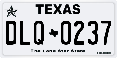 TX license plate DLQ0237