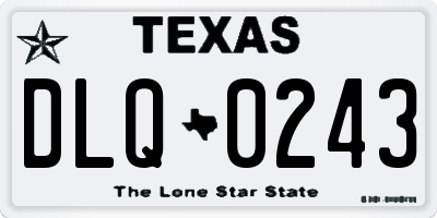 TX license plate DLQ0243