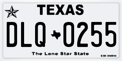 TX license plate DLQ0255