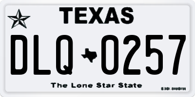 TX license plate DLQ0257