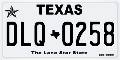 TX license plate DLQ0258