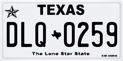 TX license plate DLQ0259