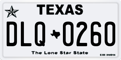TX license plate DLQ0260