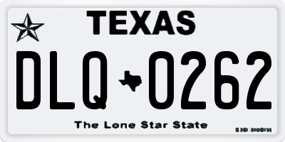 TX license plate DLQ0262