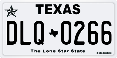 TX license plate DLQ0266