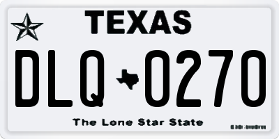 TX license plate DLQ0270