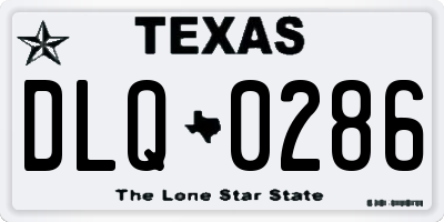 TX license plate DLQ0286