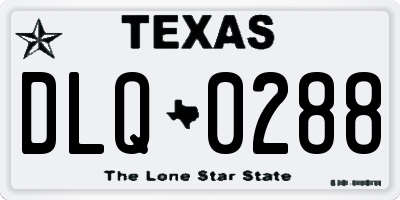 TX license plate DLQ0288