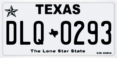 TX license plate DLQ0293