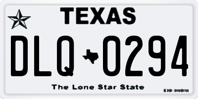 TX license plate DLQ0294