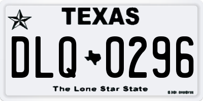TX license plate DLQ0296