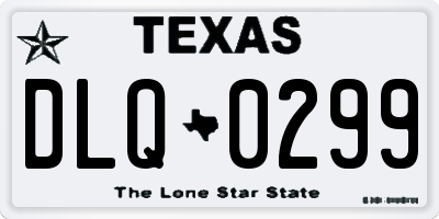TX license plate DLQ0299