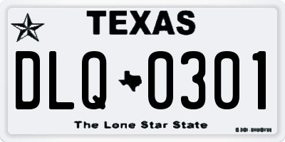 TX license plate DLQ0301