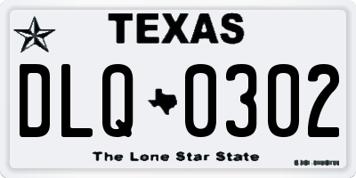 TX license plate DLQ0302