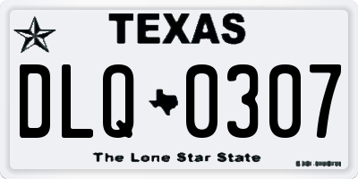 TX license plate DLQ0307