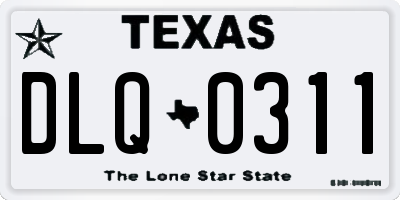 TX license plate DLQ0311