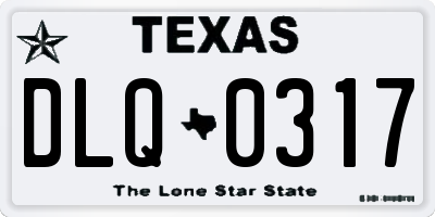 TX license plate DLQ0317