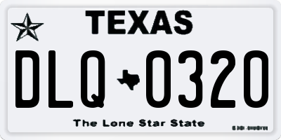 TX license plate DLQ0320