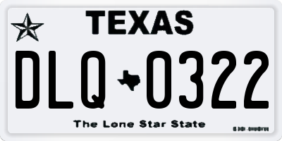 TX license plate DLQ0322