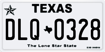 TX license plate DLQ0328