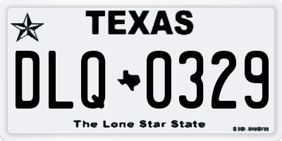 TX license plate DLQ0329