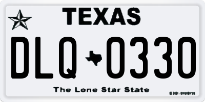 TX license plate DLQ0330