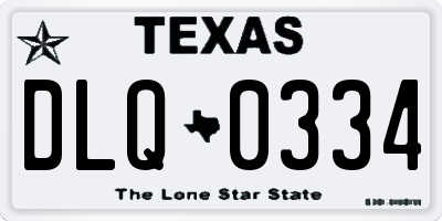 TX license plate DLQ0334